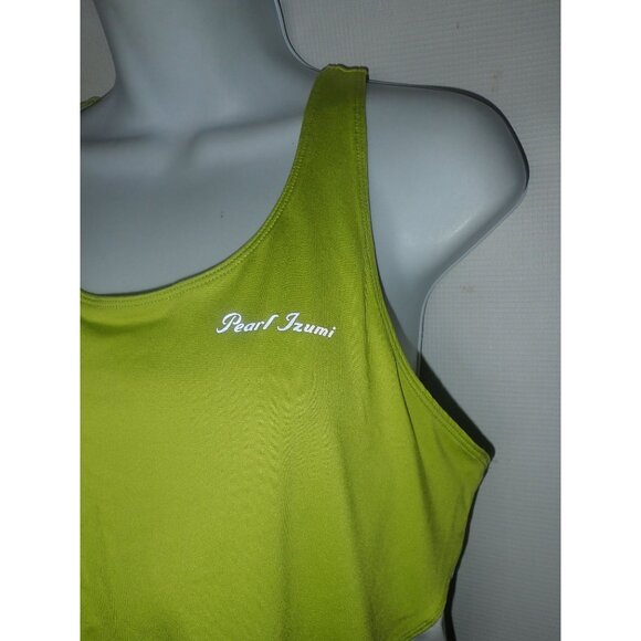 Pearl Izumi Elite Tank Top Running Shirt Women XL Green Black w/bra Keyhole - Picture 3 of 5